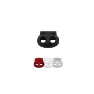 Kordelstopper 2-Loch Stopper17 mm  (100 Stück) nero