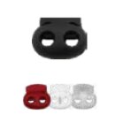 Kordelstopper 2-Loch Stopper17 mm  (100 Stück) nero