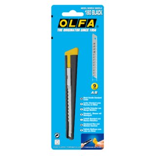 Olfa Cutter professionnel métal avec lame 9 mm (180 black)