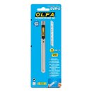 OLFA® 9MM Professional stainless steel cutter, featuring Auto-Lock. Includes a pocket clip/blade snapper