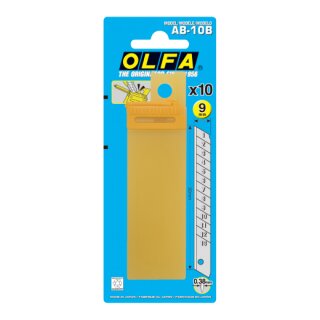 Olfa lamette 9 mm su cartoncino blister (10 pezzi) (AB-10B)
