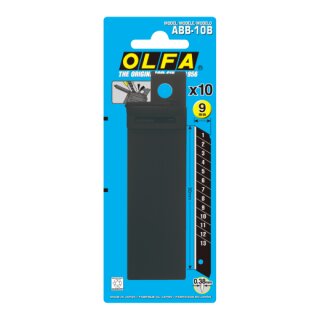 OLFA ABB-10B Snap-Off Blades 9 mm Excel Black, Blister – 10 pcs