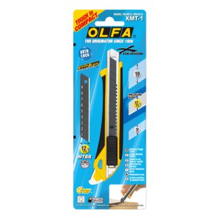 OLFA XMT-1 Cutter 12,5 mm X-Design – Auto-Lock, pointe métal, Excel Black