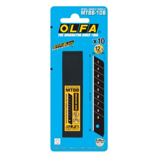 OLFA MTBB-10B Abbrechklingen 12,5 mm Excel Black, Blister – 10 Stück