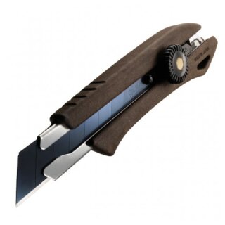 OLFA WD-L/BRN Woody Cutter 18 mm – molette de blocage, manche composite bois