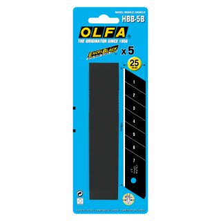 OLFA HBB-5B Abbrechklingen 25 mm Excel Black – 5 Stück, Blister