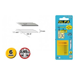 OLFA KB Spare Blades for AK-1/AK-4 Art Knife – 25 pcs in Plastic Case