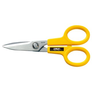 OLFA SCS-1 All-Purpose Scissors Small – Stainless Steel, Serrated Edge