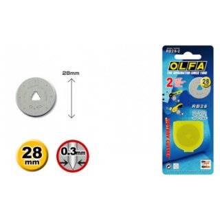 OLFA® Tungsten Tool Steel Rotary Blade 28mm (RB28-2) (Pack of 2)