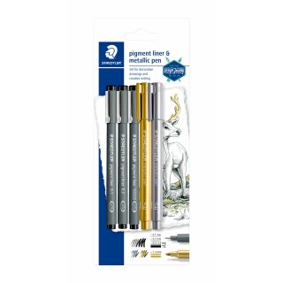 Staedtler pigment liner 3 ST & Met.marker BK (VE=10stk)