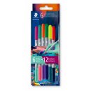 Staedtler Fasermaler D.spitze Twin Color 6St