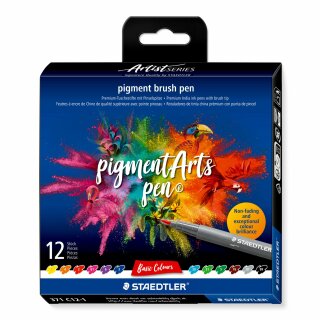 Staedtler pigment brush pen Basic Colours12ST