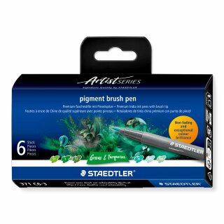 Staedtler pigment brush pen Greens&Turquoises