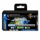 Staedtler pigment brush pen Blues&Greens 6ST