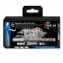 Staedtler pigment soft brush pen Greys 6 ST