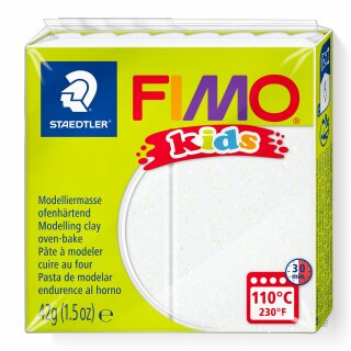Staedtler Mod.masse Fimo kids weiß glitter (VE=8stk)