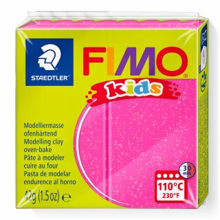 Staedtler Mod.masse Fimo kids glitter pink (VE=8stk)