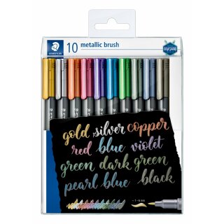 Staedtler Marker metallic brush 10 ST im Etui