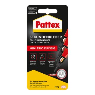Staedtler Sekundenkleb. Pattex Mini Trio flüssig 3x1g
