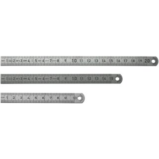 BMI Biegsamer Stahlmaßstab 20 cm, Vorderseite/Rückseite: mm/cm ROSTFREI