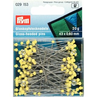 Prym Glass-headed Pins No. 1 extra long yellow 0.60 x 43 mm (20 g)