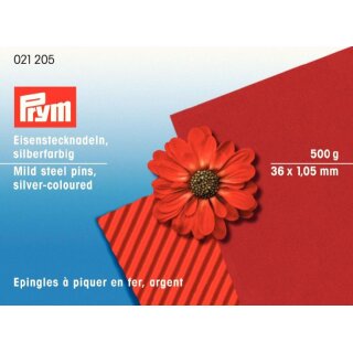 Prym Stecknadeln Eisen 1,05 x 36 mm silberfarbig (500 g)