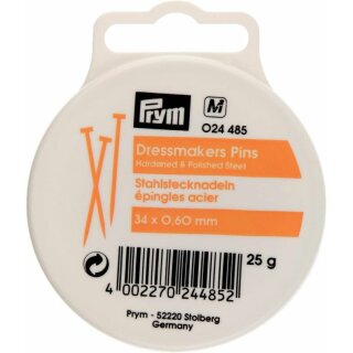 Prym Straight Pins 0.60 x 34 mm silver col (25 g)