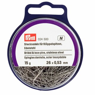 Prym Klöppel-Stecknadeln V2A 0,53 x 26 mm silberfarbig (15 g)