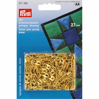 Prym Safety Pins curved with coil brass 1 gold col 27 mm (120 pcs)