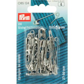 Prym Safety Pins with coil No. 0-3 silver col 27/38/50 mm (24 pcs)