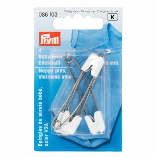 Prym Nappy Pins stainless steel 55 mm white (4 pcs)