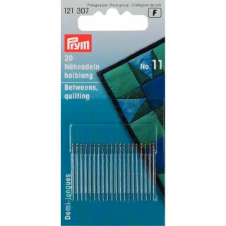 Prym Hand Sewing Needles betweens 11 silver col with gold eye 0.50 x 26 mm (20 pcs)