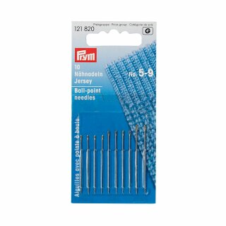 Prym Hand Sewing Needles JERSEY 5-9 ass and ball point si/gold col (10 pcs)