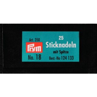 Prym Sticknadeln con Sp. Stahl 18 1,20 x 50 mm argentofarbig (25 pezzi)