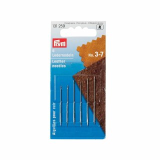 Prym Leather needles with triangular point No. 3-7 silver col assorted (6 pcs)