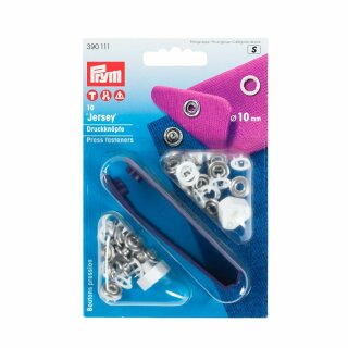 Prym NF-Druckknopf Jersey Zackenring Messing 10 mm weiß (10 Stück)