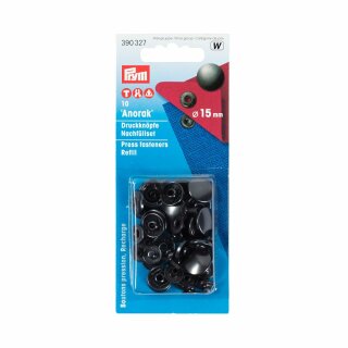 Prym Boutons press. Anorak recharges sans outil 15 mm bruni (10 pce)