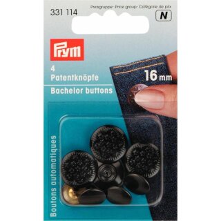 Prym Bachelor Buttons 13 Stars brass 16 mm black oxidized (4 pcs)