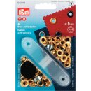 Prym Eyelets and Washers brass  5.0 mm gold col (40 pcs)