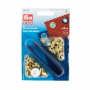 Prym Eyelets and Washers brass  8.0 mm gold col (24 pcs)