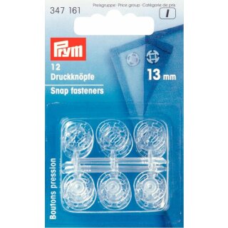 Prym Sew-On Snap Fasteners plastic 13 mm transparent (12 pcs)