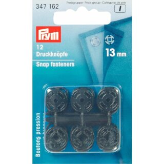 Prym Sew-On Snap Fasteners plastic 13 mm black (12 pcs)