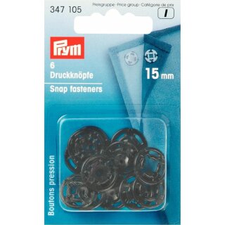 Prym Annäh-Druckknöpfe plastico 15 mm nero (6 pezzi)