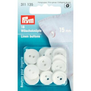 Prym Wäscheknöpfe plastico 24 15 mm bianco (18 pezzi)