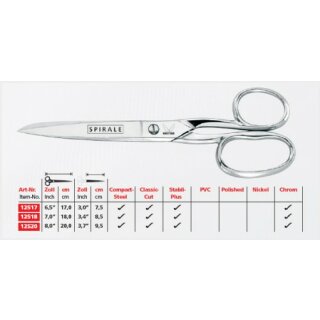 Kretzer Spirale Sewing scissor with long handle 17 cm (6,5)
