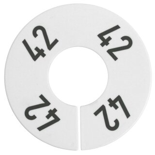 Rack devider round white, black printing S
