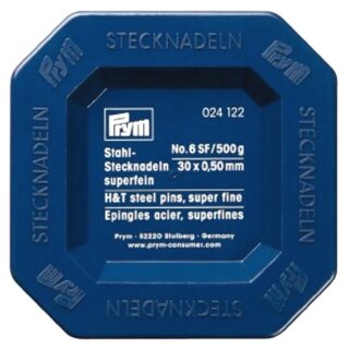 Prym Stecknadeln Stahl 0,50 x 30 mm silberfarbig (500 g)