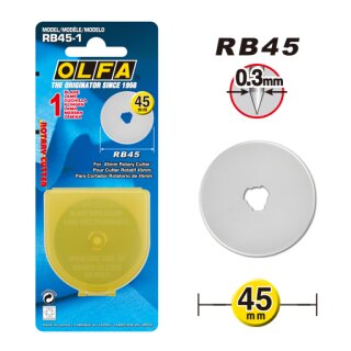Olfa Lames de rechange pour cutter circulaire 45 mm (RB45-1) (1 pièce)