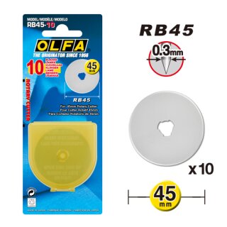 Olfa Ersatzklinge (RB45-10) 45 mm (10 Stück)