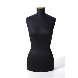 Claudia - Model Dummy female without shoulders 46 black stand black painted